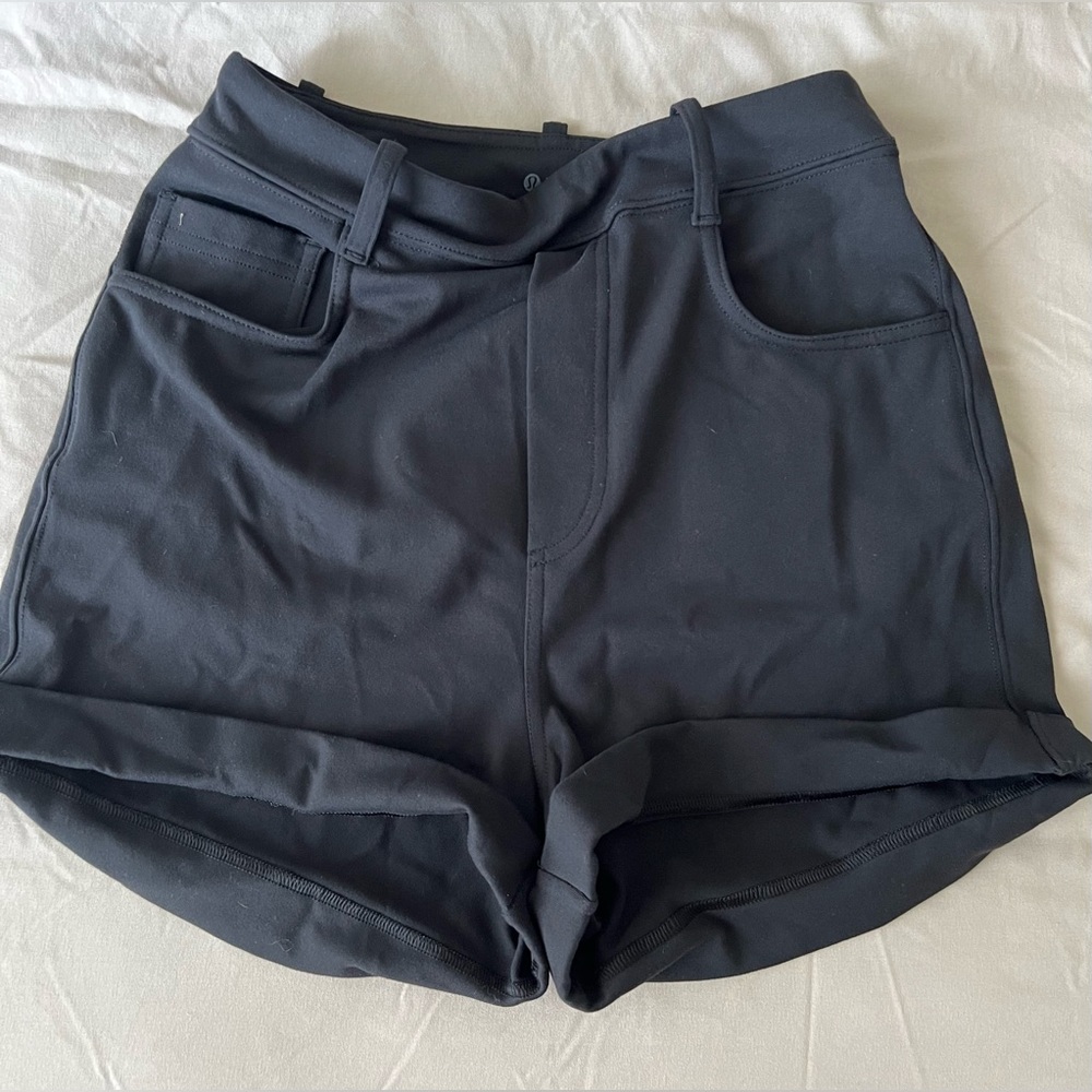 Lululemon High Rise Black Stretchy Shorts